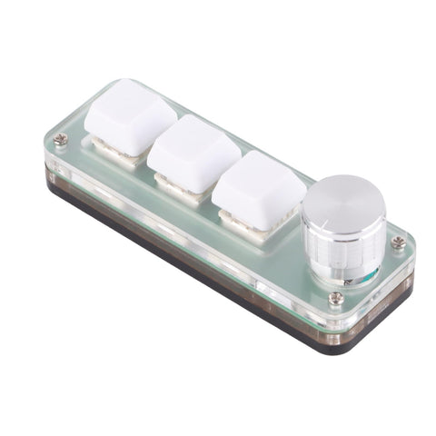 Luqeeg 3 Key Keypad, USB RGB Backlit 3 Keys Mechanical Keypad with Knob Design, Programmable Detachable Cable OSU Keypad Mini Mechanical Macro Keypad for Office, Games, Music, Media