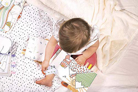 Kaloo My First The Happy Unicorn Activity Book with Soft Cloth Pages & Textured Shapes- Learn about Emotions Ages 0+