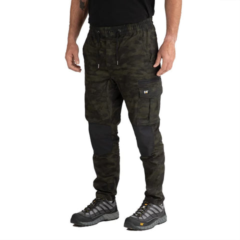 Caterpillar Men's Slim Fit Work Cargo Pant, Night CAMO, 28/30