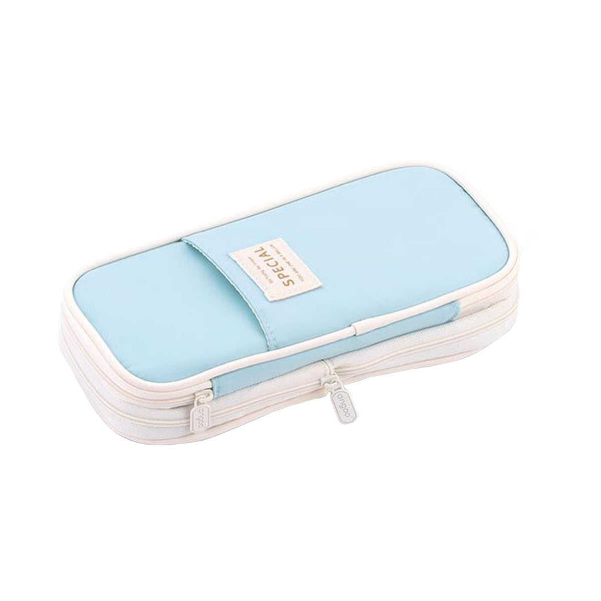 WAFJAMF Large Capacity Pencil Case with Zipper Multi-Function Storage Bag Suitable for Office Travel - Light Blue