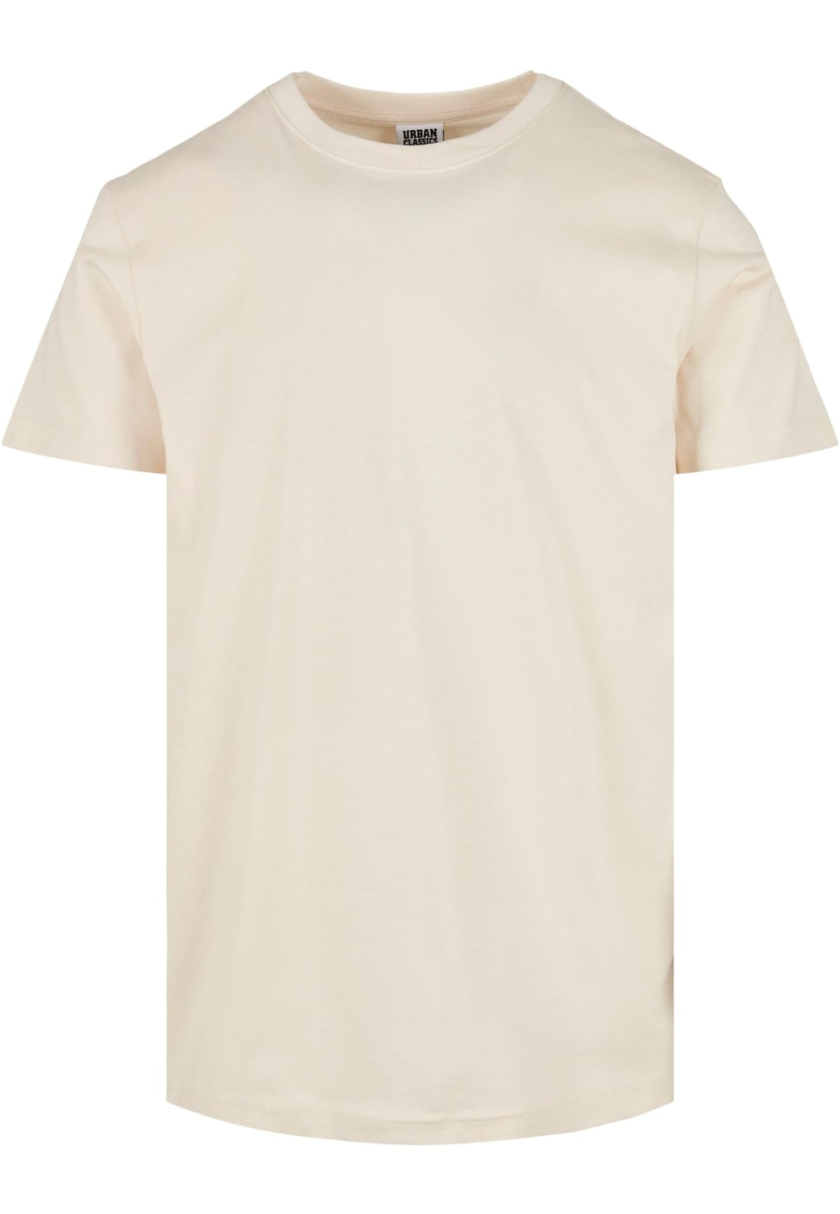 URBAN CLASSICS Stretch T-Shirt with Round Neckline, Basic Tee with Figure-Hugging Cut, Short-Sleeve Elastic Men's T-Shirt, Regular Fit, 100% Jersey Cotton, Colour: Whitesand, Size: 3XL
