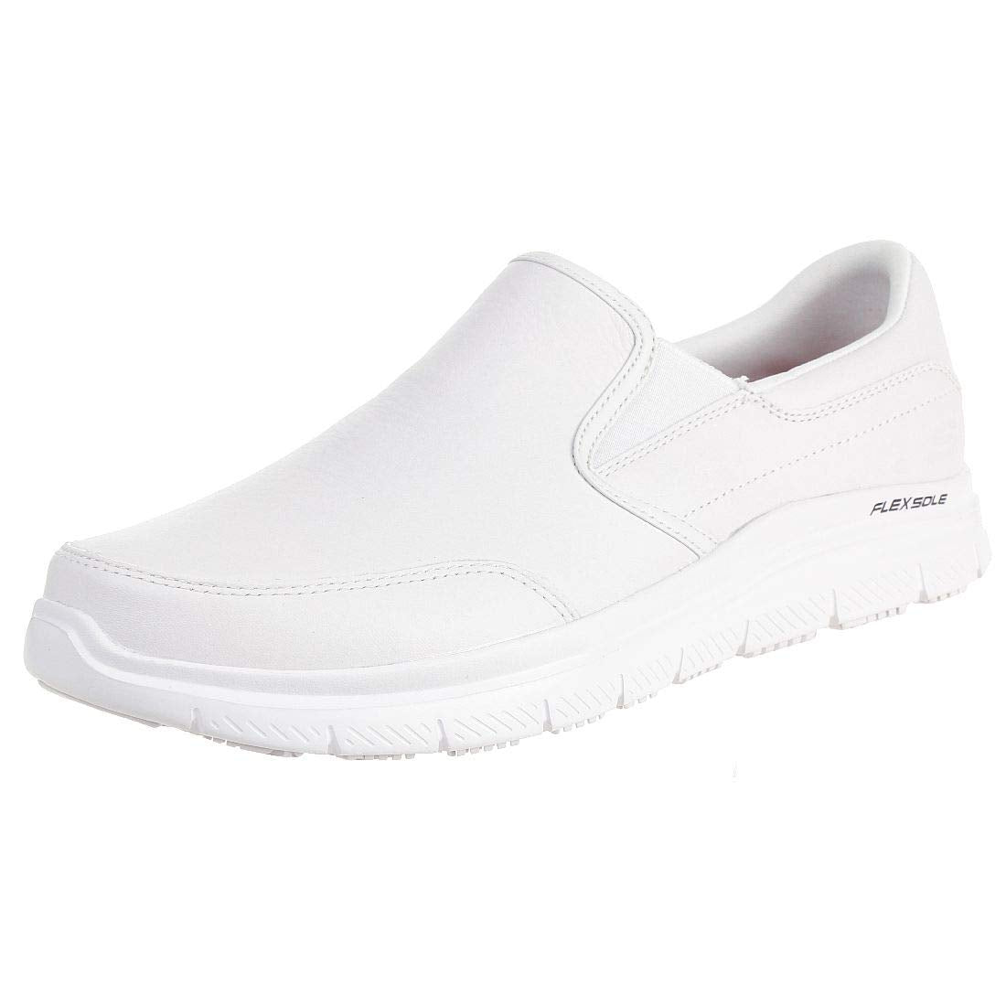 Skechers Men's Loafers Food Service Shoe, White, 6.5