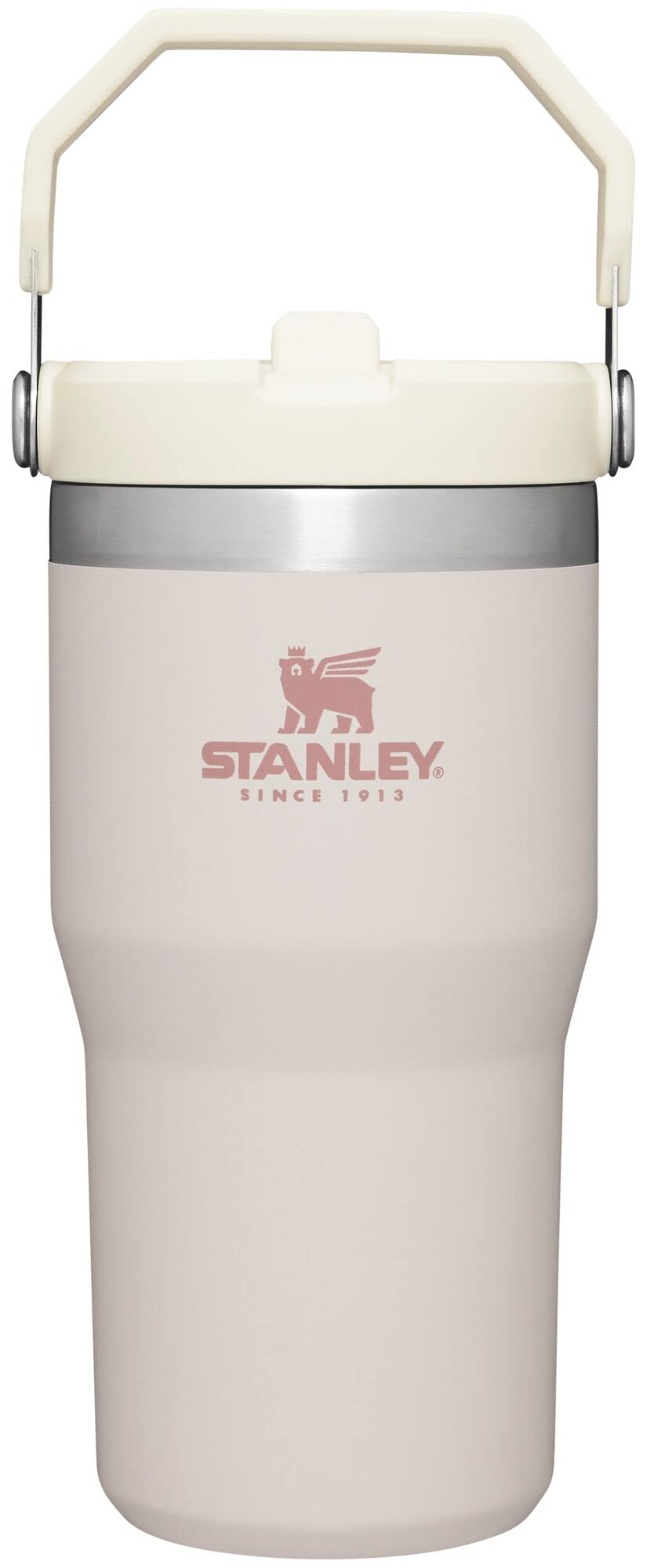 STANLEY IceFlow Stainless Steel Tumbler with Straw - Vacuum Insulated Water Bottle for Home, Office or Car Reusable Cup Leak Resistant Flip Cold 12 Hours Iced 2 Days (Rose Quartz)