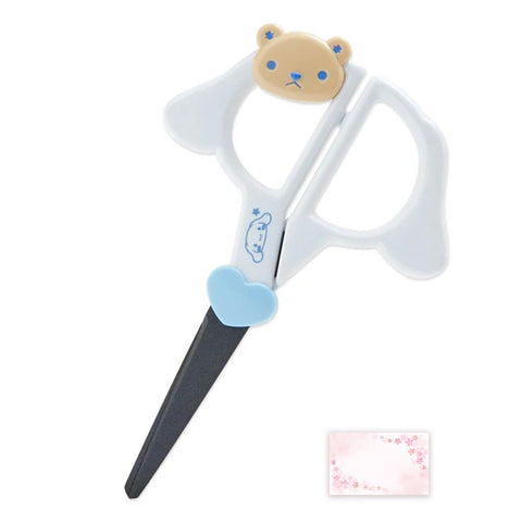 SanrioOriginal Face Shaped Scissors (Japan Import) - Includes Cherry Blossom Message Card (Cinnamoroll)