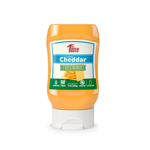 Mrs Taste Creamy Sauce, Fat Free Low Calorie Condiment, Zero Sugar, Gluten Free (8 oz, Cheddar)