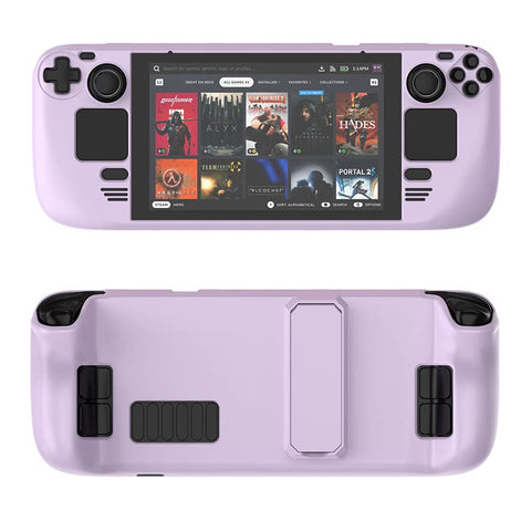 for Steam Deck Protective Case Cover Console Cover Case with Stand Skin-Friendly Feel PC (Light Purple)