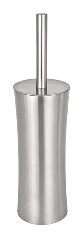 Wenko 16742100 WC Brush Set, Pieno Matt Closed Design, Metal Stainless Steel, 10.1 x 37.5 x 10.1 cm, Satinised