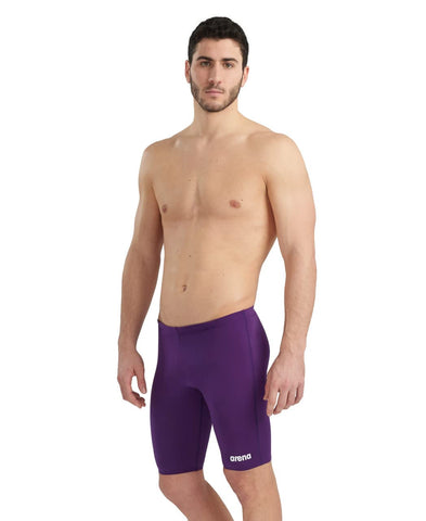 ARENA Men's Solid Team Core Poly Swim Jammer Racing Swimsuit Trunks, Plum/White, 30