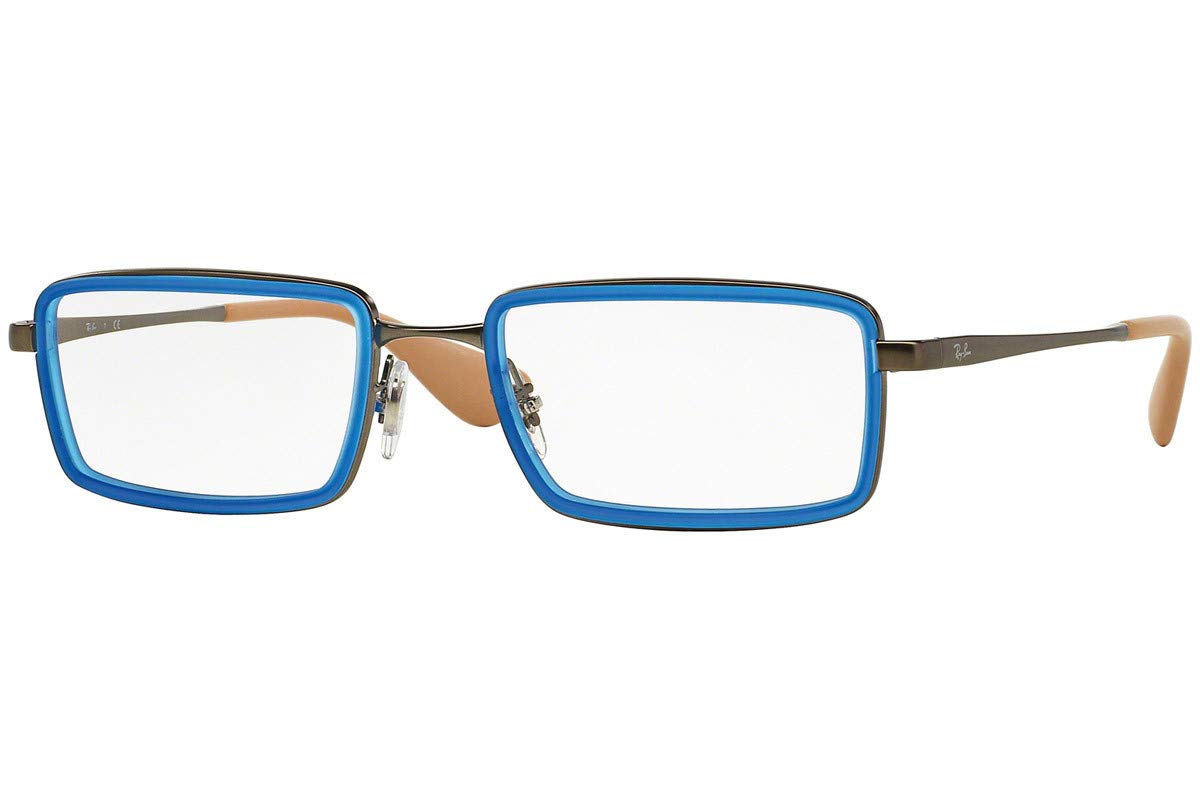 Ray-Ban RX6337-2620 Eyeglasses, Rubber Blue Frame 53mm w/Clear Demo Lens