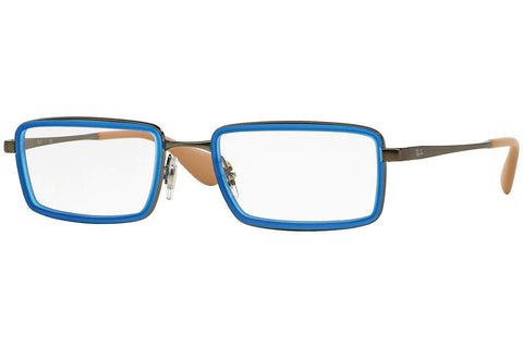 Ray-Ban RX6337-2620 Eyeglasses, Rubber Blue Frame 53mm w/Clear Demo Lens