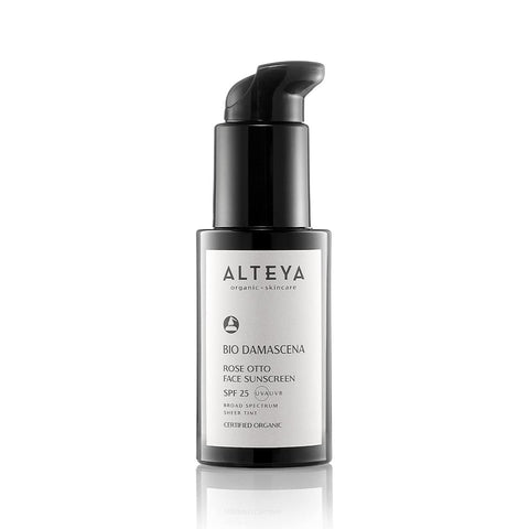 Alteya Organic Rose Otto Face Sunscreen Bio Damascena SPF25 50ml - Certified Organic - Broad spectrum - Sheer tint