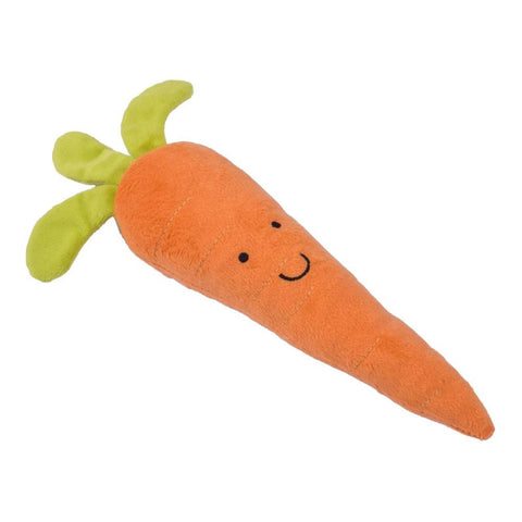 Petface Foodie Faces Fluffy Carrot Dog Toy