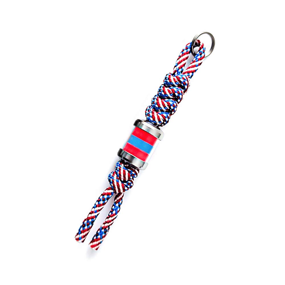 RovyVon Ti Firefly EDC Titanium Bead, Paracord Bead for Keychain, EDC Knife, Flashlight(Orange-Blue-Orange)