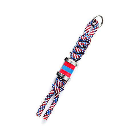 RovyVon Ti Firefly EDC Titanium Bead, Paracord Bead for Keychain, EDC Knife, Flashlight(Orange-Blue-Orange)