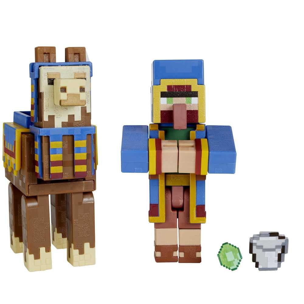 Minecraft Wandering Trader and Llama Deluxe Figure 2-Pack