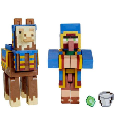 Minecraft Wandering Trader and Llama Deluxe Figure 2-Pack
