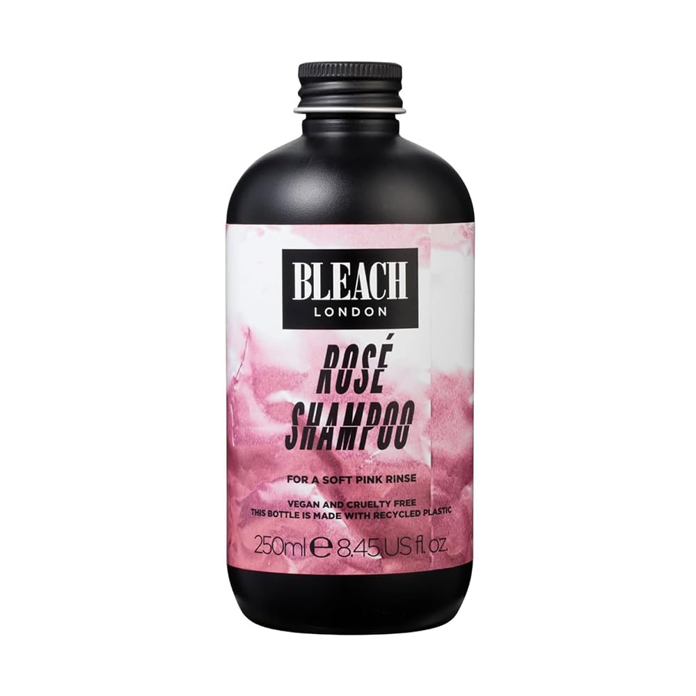 Bleach London Rose Shampoo - Vegan & PETA-Approved Soft Pink Toning Formula, for Bleached Hair, Colour Depositing, Eliminates Blue Dye - Paraben & Silicone Free - (250 ml)