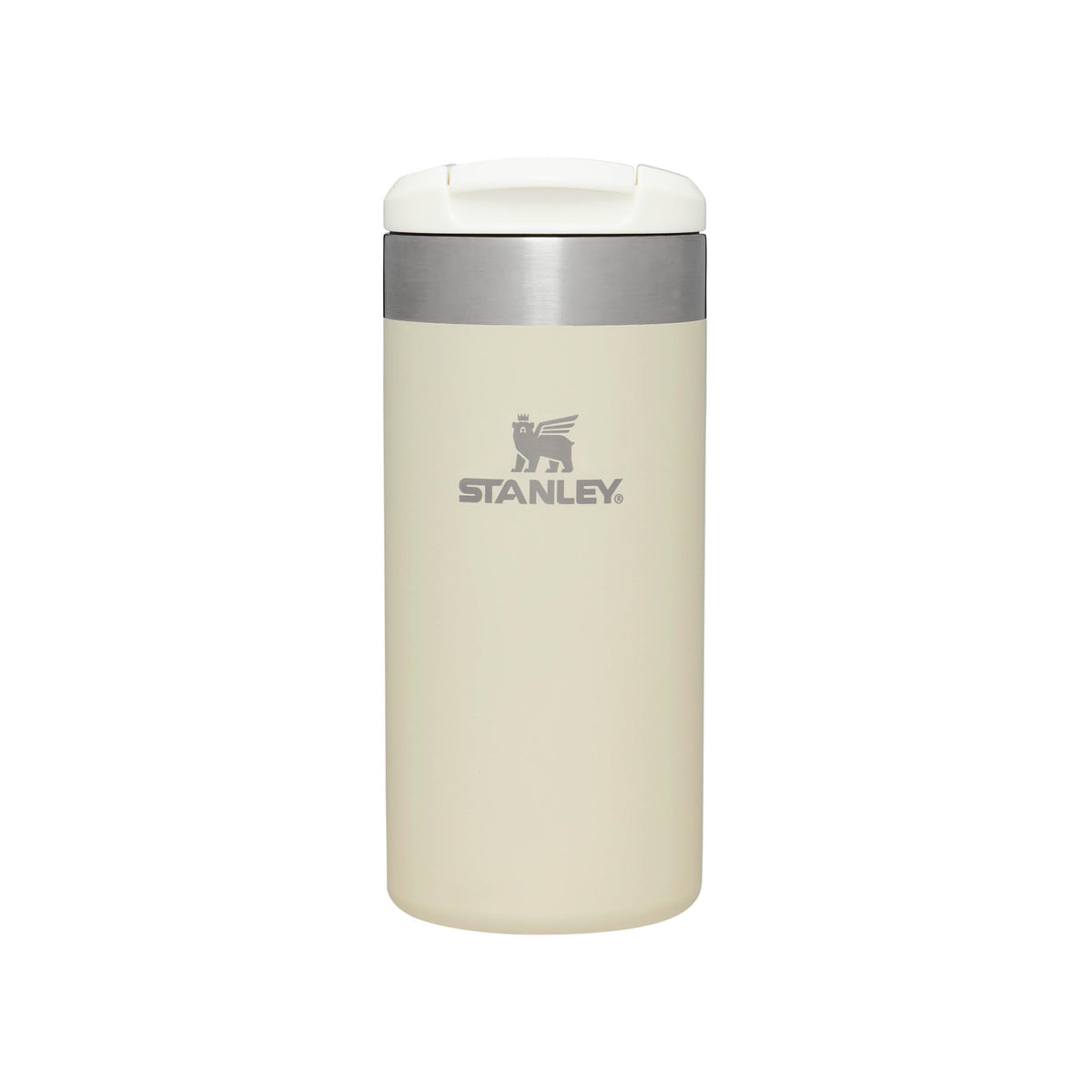 Stanley Aerolight Transit Travel Mug 0.35L - Keeps 4 Hours Hot - 6 Hours Cold - Dishwasher Safe - Leakproof - Car Cup Holder Compatible - Insulated Coffee Cup - Cream Metallic