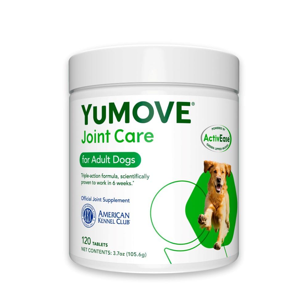 YuMOVE Adult Dog | Joint Supplement for Adult Dogs, with Glucosamine, Chondroitin, Green Lipped Mussel | Aged 6 to 8 | 120 Tablets