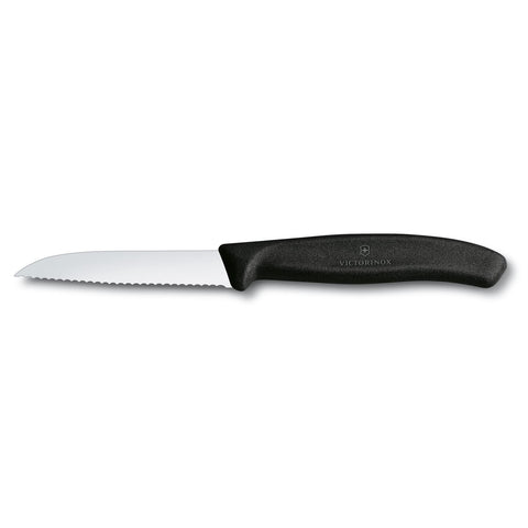 Victorinox Swiss Classic 3 1/4 inch Wavy Black Paring Knife, 3.1 inches, 6.7433