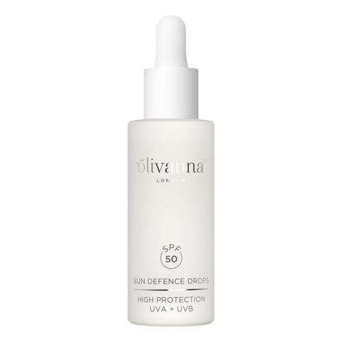 Olivanna Sun Defence Drops SPF 50 | Mineral Lightweight and Non-Greasy Sunscreen | Broad-Spectrum High UVA UVB Protection | Environmental Pollution and Blue Light Protection