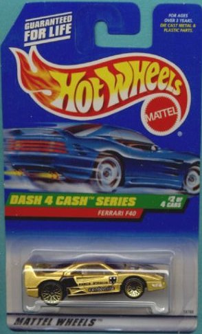 Dash 4 Cash #2 Ferrari F40#722 Hot Wheels 1:64 Scale Collectible Die Cast Car