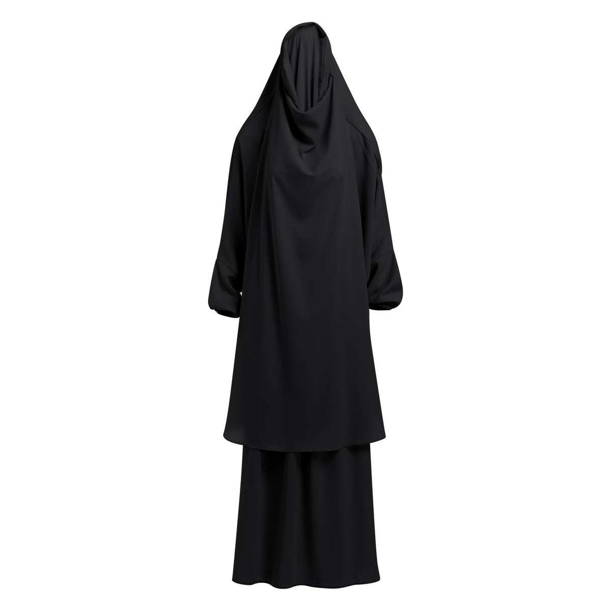Abaya Dress For Women Two Pieces Jilbab Muslim Long Khimar and Skirt for Prayer Ramadan Dress Eid Outfits Khimar And Abaya Set Muslim Clothes For Women Kaftan Dresses Dubai Black One Size