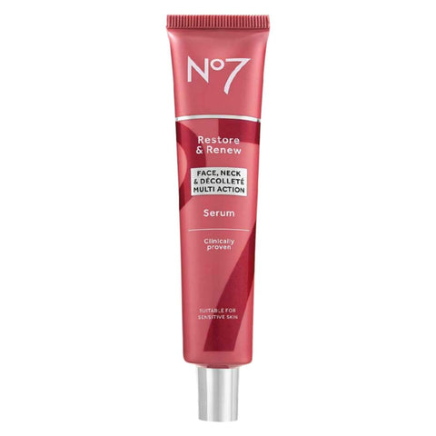 No7 Restore & Renew FACE, NECK & D?COLLET? MULTI ACTION Serum 75ml