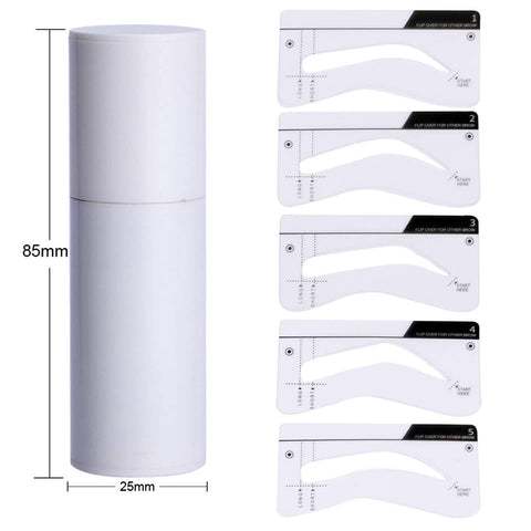 Eyebrow Stamp Kit with Waterproof Stencils for Precise Brow Makeup, Black