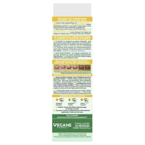 Garnier Eye Cream, With 4% Vitamin C, Brightening Eye Treatment For Dark Circles, Prevents Under Eye Bags And Puffiness, Vitamin C*, 15ml