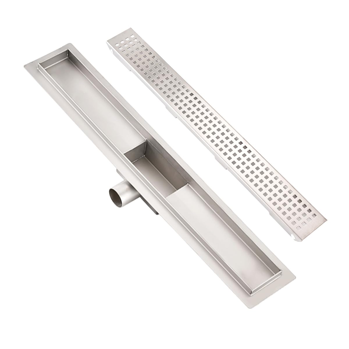 Plumbsys Linear Shower Drain 80cm Made of 304 stainless steel, Shower Drain Channel height adjustable Suit For Bathroom Kitchen