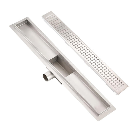 Plumbsys Linear Shower Drain 80cm Made of 304 stainless steel, Shower Drain Channel height adjustable Suit For Bathroom Kitchen