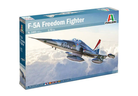 Italeri -1441 F-5A Freedom Fighter, 1:72 Scale, Model Kit, Plastic Model to Assemble, Modeling, Multicoloured, IT1441