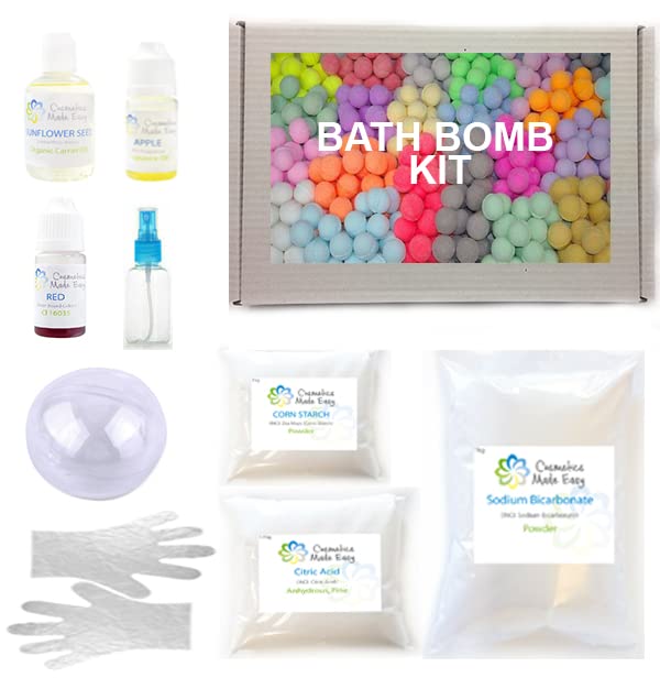 Cosmetics Made Easy Bath Bomb Making DIY Kit - Makes 5 x 120g Bombs (Honeysuckle (Pink))