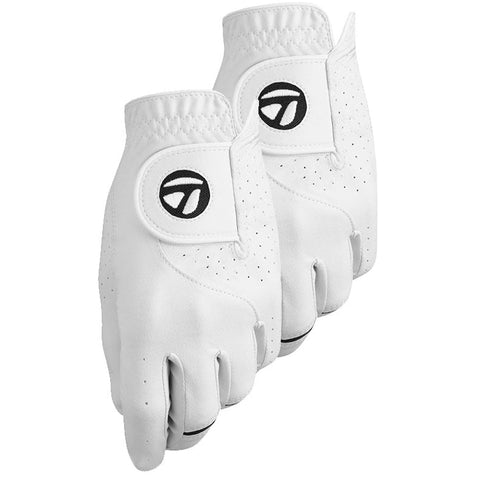 TaylorMade Men's Stratus Tech Golf Glove (2 Pack), White, Large