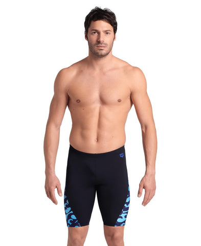 ARENA Mens Performance Surfs Up Jammer Swim Trunks, Black/Black Multi, 30 US