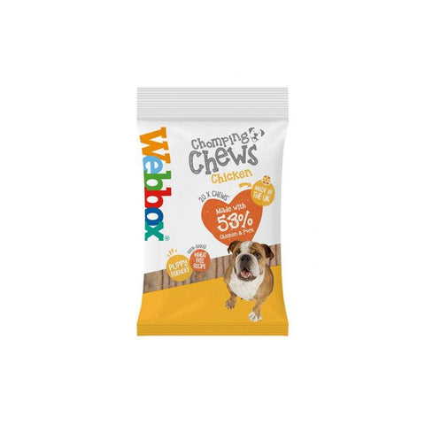 Webbox Prime Chomping Chews Beef Or Chicken Dog Treats (20 Treats Per Pack) 200g (Prime Chomping Chews Chicken, 4 Pack)