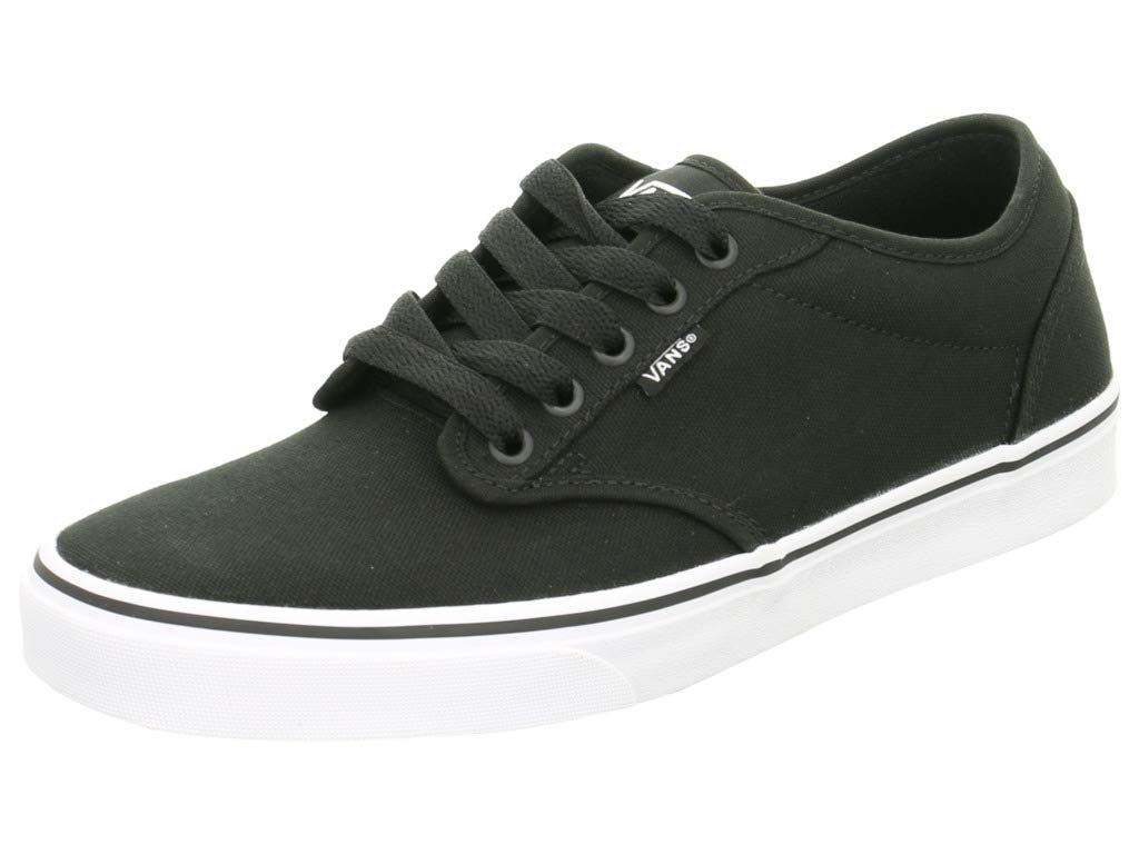 Vans Men's Atwood Sneaker, Black White Canvas, 6.5
