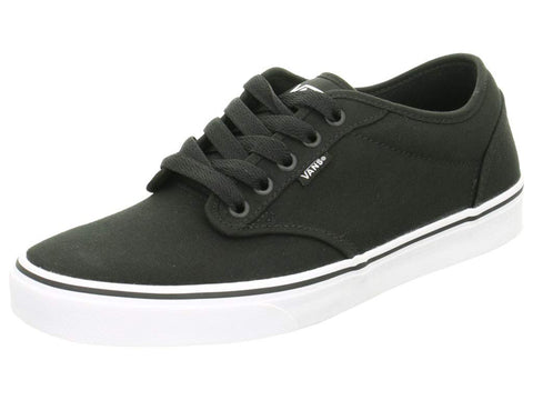 Vans Men's Atwood Sneaker, Black White Canvas, 6.5