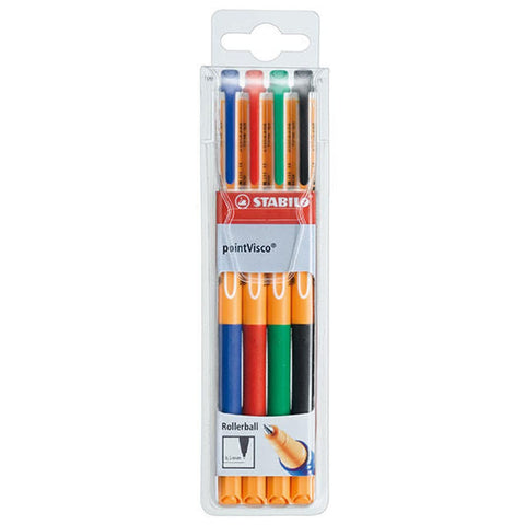 Gel Rollerball - STABILO pointVisco Wallet of 4 Assorted Colours
