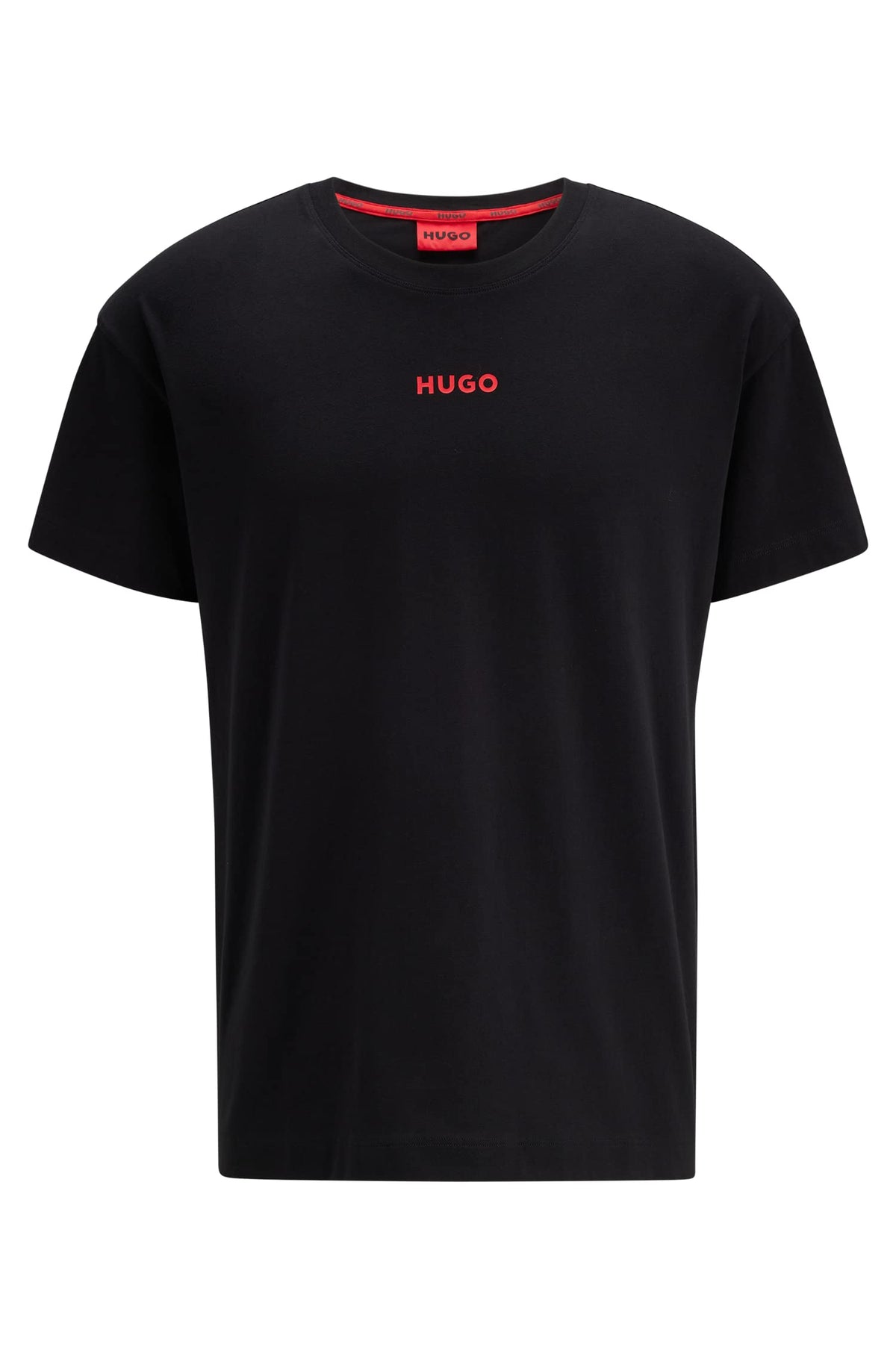 HUGO Men's Bold Contast Logo Crew Neck T-Shirt, Coal, XXL