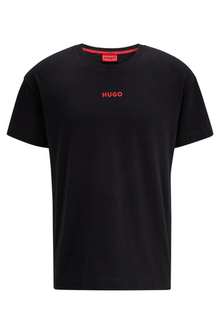 HUGO Men's Bold Contast Logo Crew Neck T-Shirt, Coal, XXL