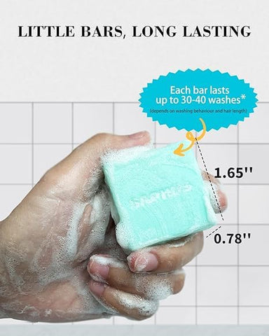 SAPHUS 6Pcs Shampoo Bars for Hair, Sulphate Free, Plastic Free, Blue