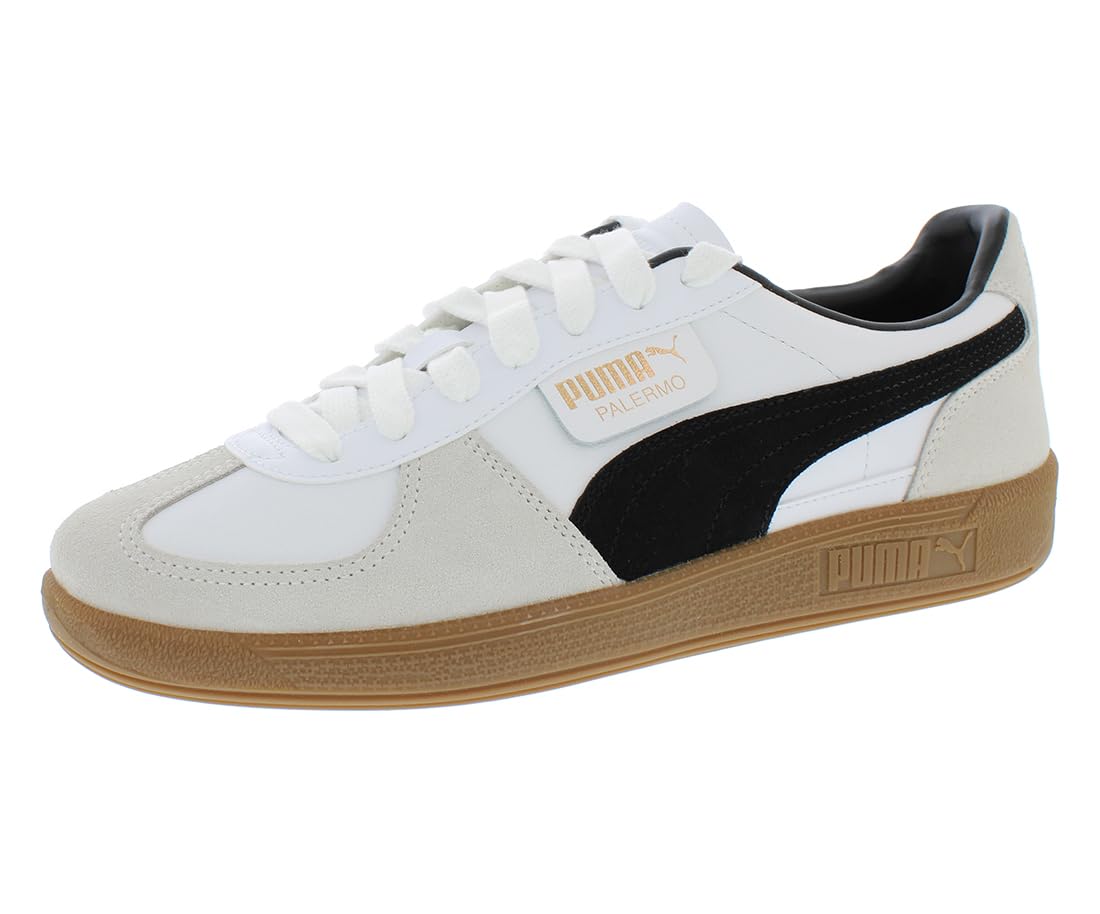 PUMA Palermo Unisex Sneakers, White-Vapor Gray-Gum, 14.5 US Women/13 US Men