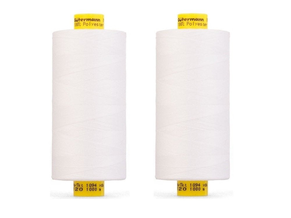 Gütermann Mara 120 2-Thread Sewing Set 1000mtr/1093yd per Bobbin Sew-All Polyester Thread White
