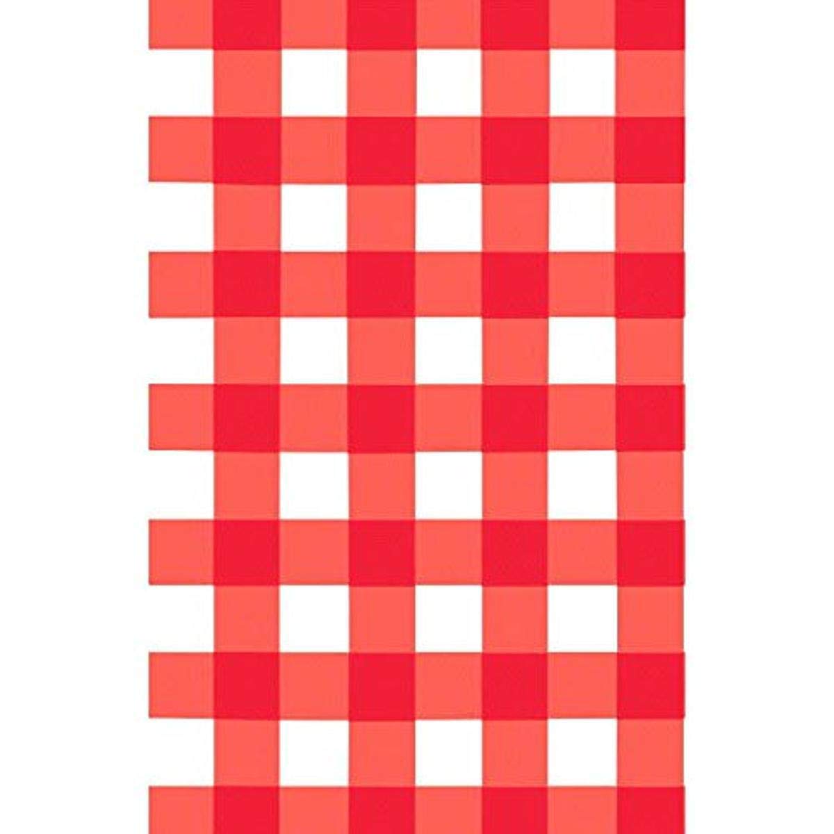 American Summer Red Gingham Rectangular Plastic Table Cover - 54" x 102" (Pack of 6) - Perfect For Picnics, BBQs & Family Gatherings