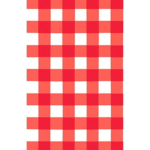 American Summer Red Gingham Rectangular Plastic Table Cover - 54" x 102" (Pack of 6) - Perfect For Picnics, BBQs & Family Gatherings