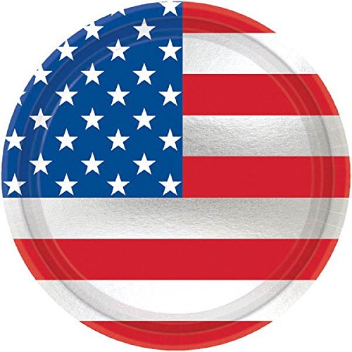 Amscan Let Freedom Ring Dessert Plates Patriotic 4Th Of July Party Disposable Tableware (Pack Of 8), Multicolor, 7"