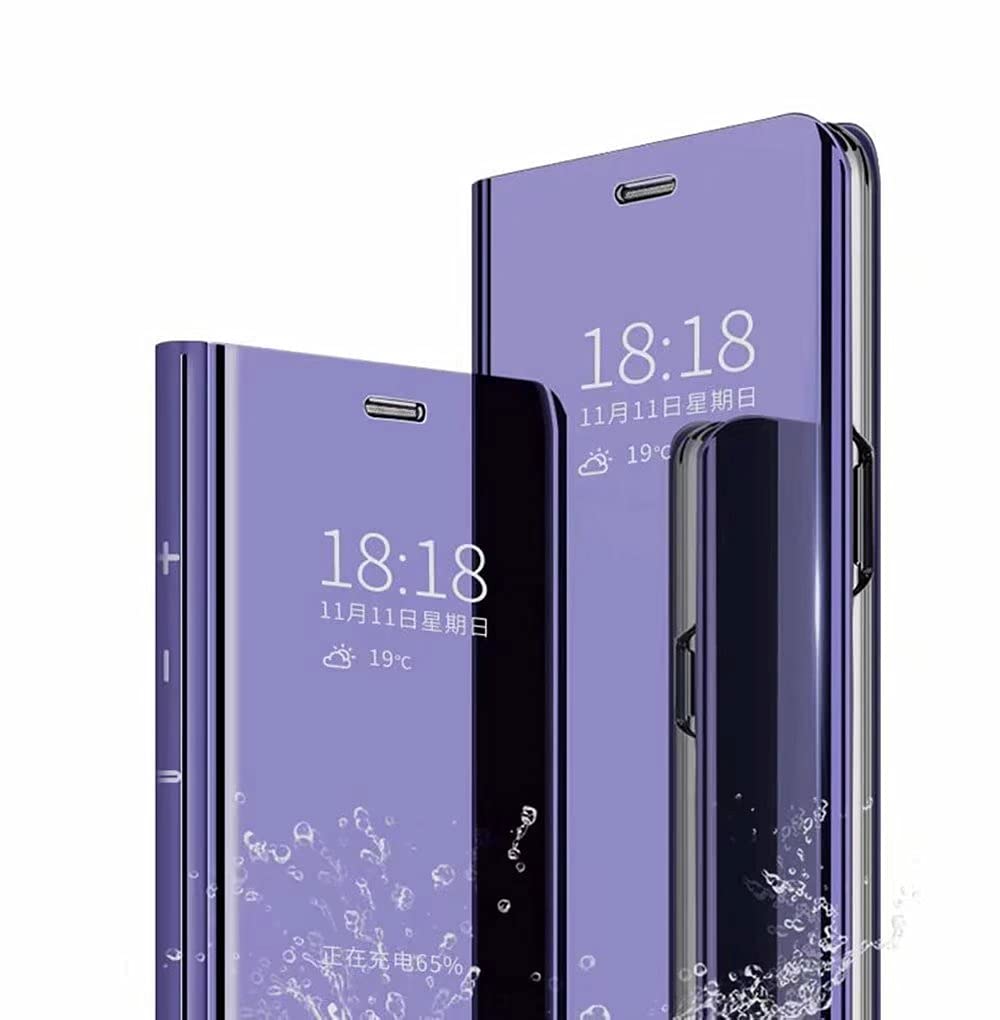 RanTuo Case for Samsung Galaxy A05s, Ultra-thin Translucent Mirror+PU Leather Smart Flip Cover Case, With Bracket, Cover for Samsung Galaxy A05s.(Purple)