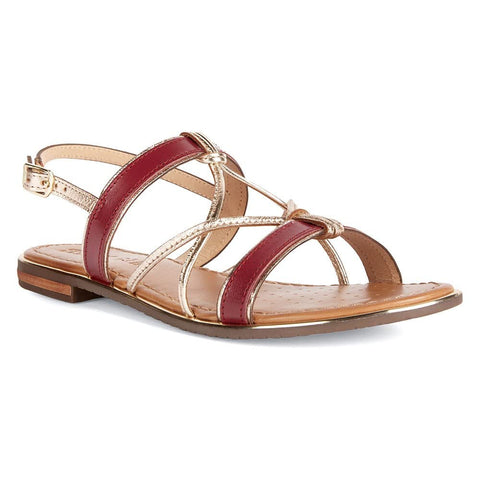 Geox Women's Flat Sandal, Cyclamen Lt Gold, 7.5